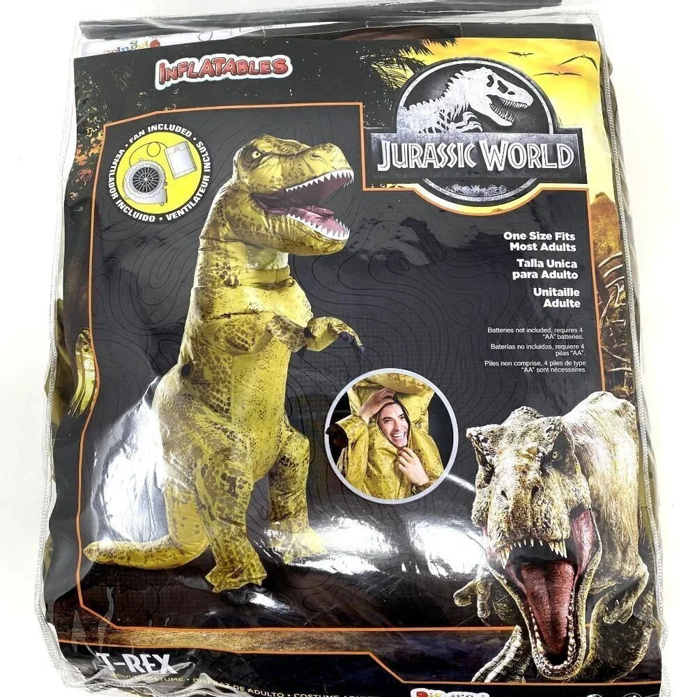 Disguise Adult Jurassic World T-Rex Inflatable Halloween Costume One Size - Picture 2 of 7